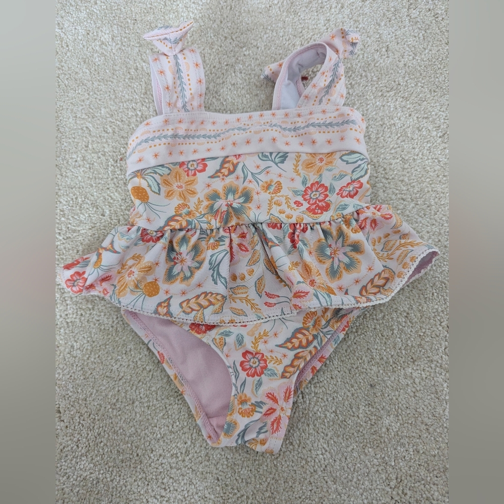 Cynthia Rowley Pink Floral Kids Swim One Piece